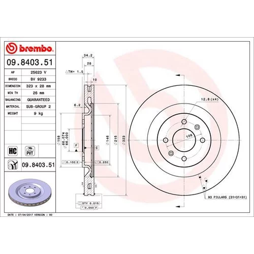 Brzdový kotúč 09.8403.51 /BREMBO/