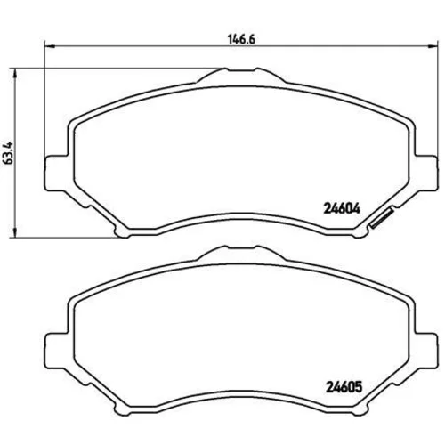 Sada brzdových platničiek kotúčovej brzdy BREMBO P 11 025