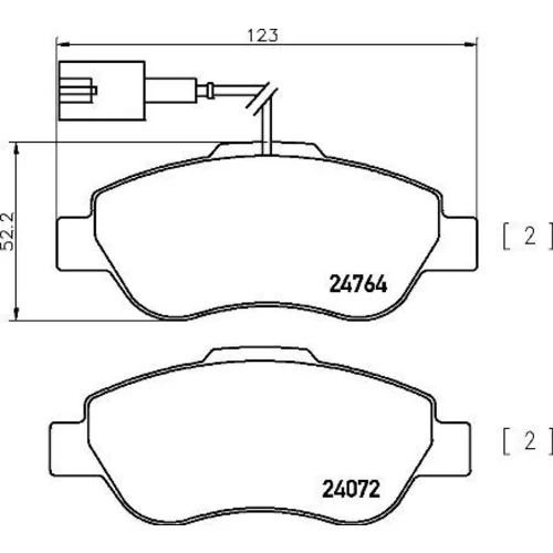 Sada brzdových platničiek kotúčovej brzdy BREMBO P 24 150