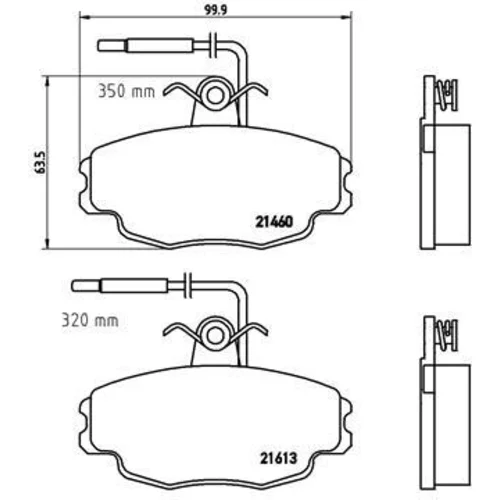 Sada brzdových platničiek kotúčovej brzdy BREMBO P 61 043