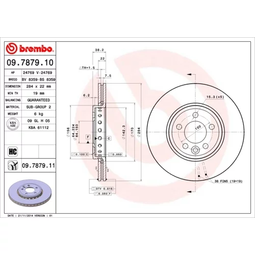 Brzdový kotúč BREMBO 09.7879.11