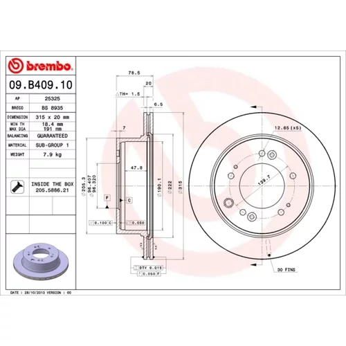 Brzdový kotúč BREMBO 09.B409.10