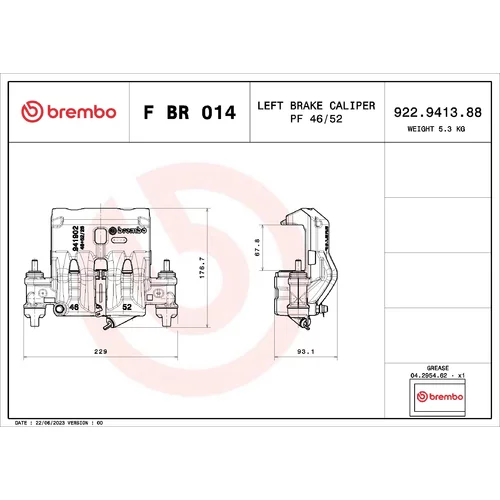 Brzdový strmeň BREMBO F BR 014 - obr. 1