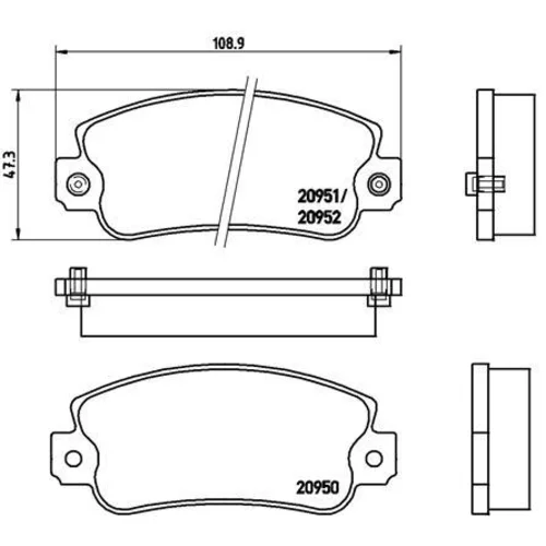 Sada brzdových platničiek kotúčovej brzdy BREMBO P 23 013