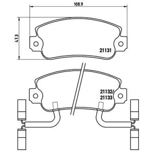 Sada brzdových platničiek kotúčovej brzdy BREMBO P 23 031