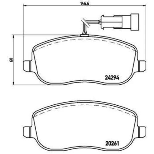 Sada brzdových platničiek kotúčovej brzdy BREMBO P 23 100