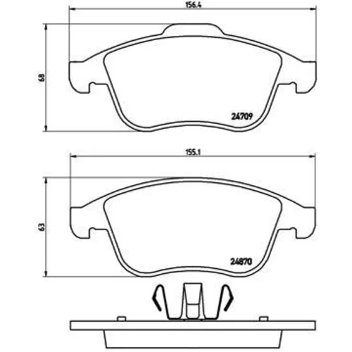 Sada brzdových platničiek kotúčovej brzdy BREMBO P 68 045