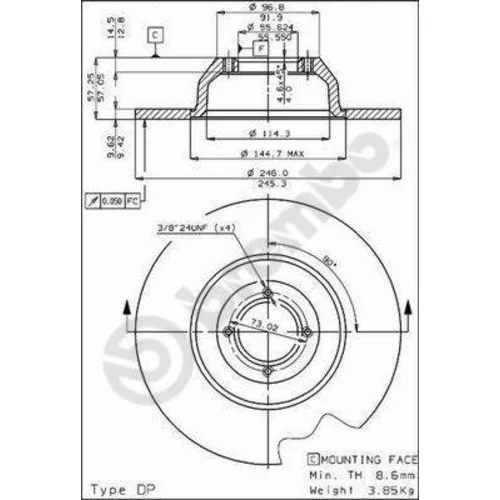 Brzdový kotúč BREMBO 08.2632.10