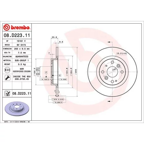 Brzdový kotúč BREMBO 08.D223.11