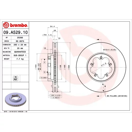 Brzdový kotúč BREMBO 09.A529.10