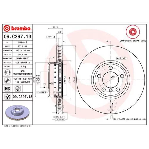 Brzdový kotúč 09.C397.13 /BREMBO/