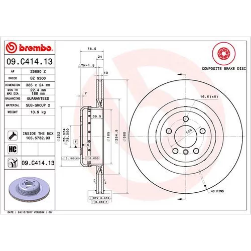 Brzdový kotúč 09.C414.13 /BREMBO/