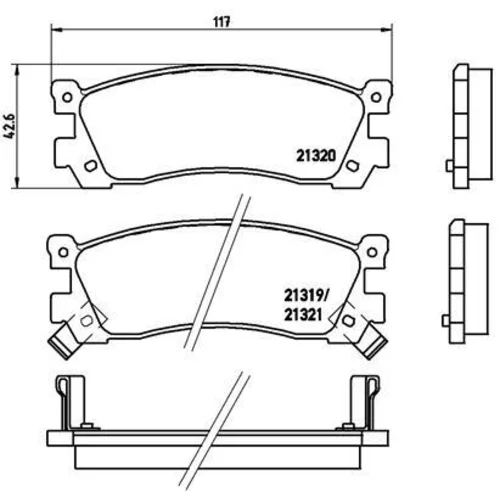 Sada brzdových platničiek kotúčovej brzdy BREMBO P 49 025