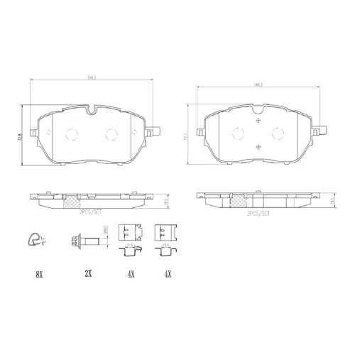 Sada brzdových platničiek kotúčovej brzdy BREMBO P 61 128