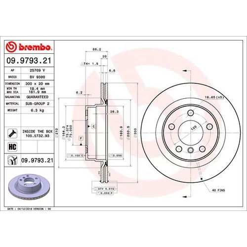 Brzdový kotúč 09.9793.21 /BREMBO/