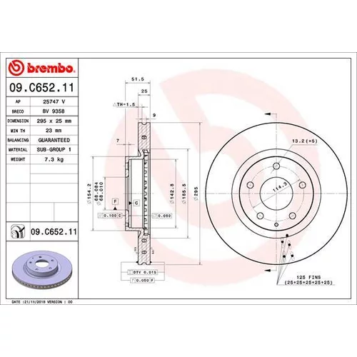 Brzdový kotúč BREMBO 09.C652.11