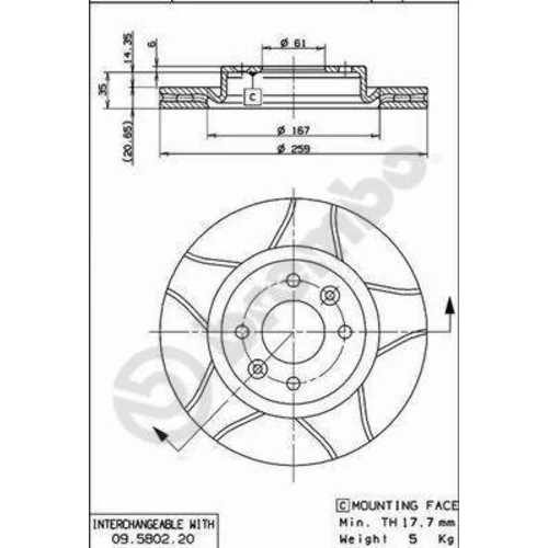 Brzdový kotúč 09.5802.76 /BREMBO/