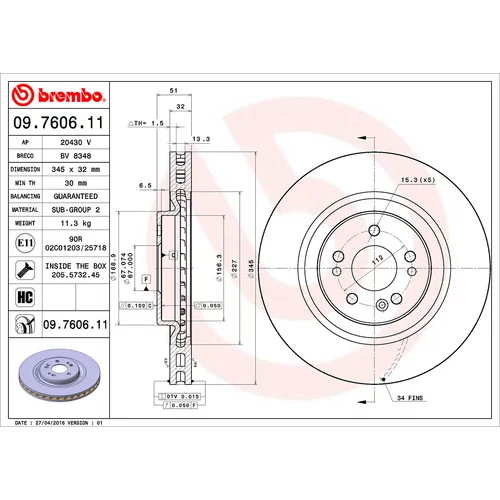 Brzdový kotúč 09.7606.11 /BREMBO/