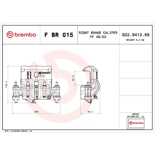 Brzdový strmeň BREMBO F BR 015 - obr. 1