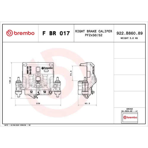 Brzdový strmeň BREMBO F BR 017 - obr. 1