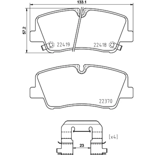 Sada brzdových platničiek kotúčovej brzdy BREMBO P 30 089