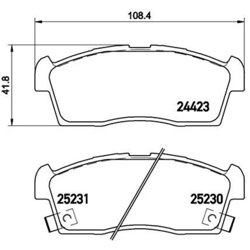 Sada brzdových platničiek kotúčovej brzdy BREMBO P 61 108