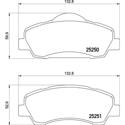 Sada brzdových platničiek kotúčovej brzdy BREMBO P 61 138