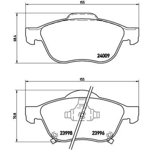 Sada brzdových platničiek kotúčovej brzdy BREMBO P 83 043