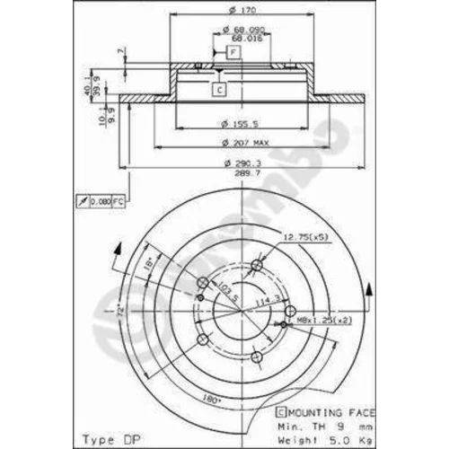 Brzdový kotúč BREMBO 08.5295.10