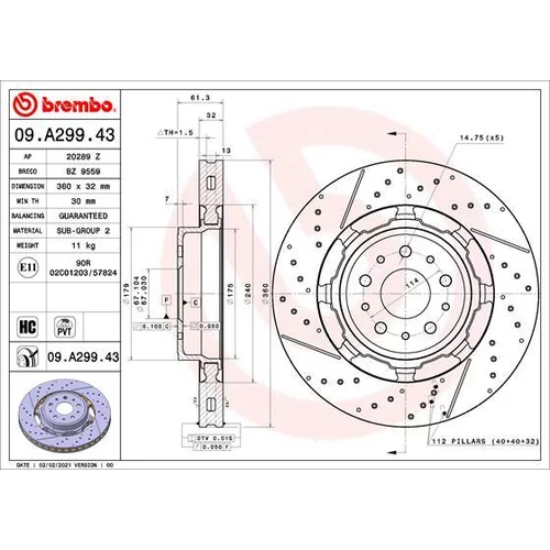 Brzdový kotúč BREMBO 09.A299.43