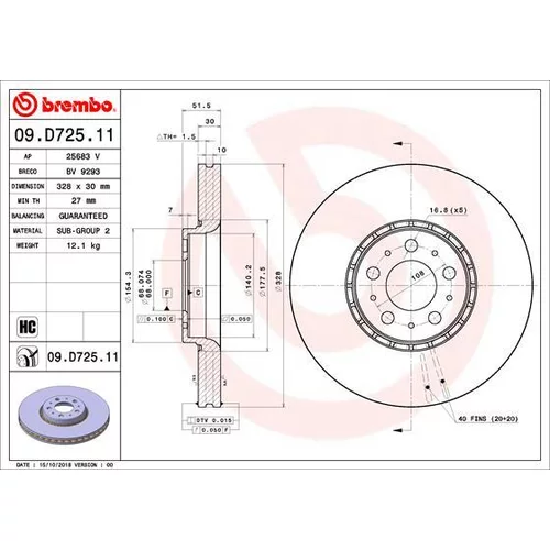 Brzdový kotúč BREMBO 09.D725.11