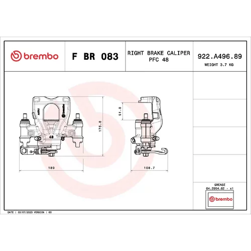 Brzdový strmeň BREMBO F BR 083 - obr. 1