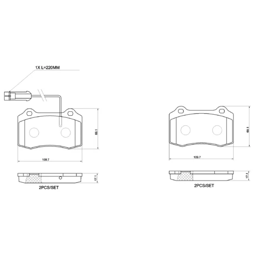 Sada brzdových platničiek kotúčovej brzdy BREMBO P 48 002