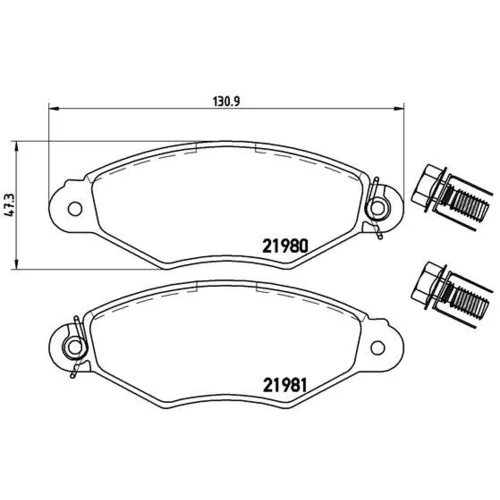 Sada brzdových platničiek kotúčovej brzdy BREMBO P 61 098