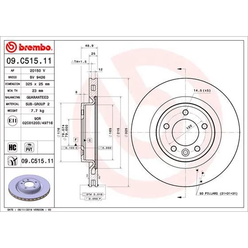 Brzdový kotúč BREMBO 09.C515.11