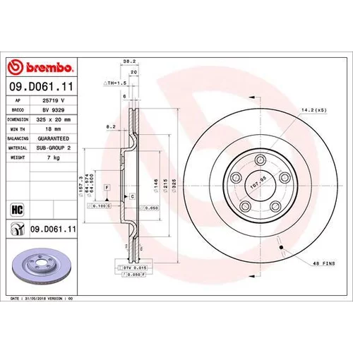 Brzdový kotúč BREMBO 09.D061.11