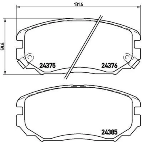 Sada brzdových platničiek kotúčovej brzdy BREMBO P 30 038