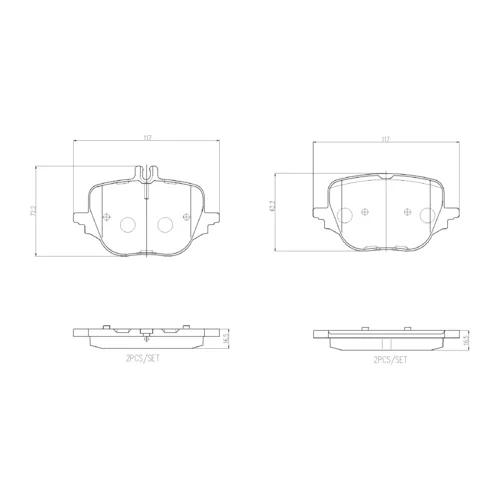 Sada brzdových platničiek kotúčovej brzdy BREMBO P 50 169