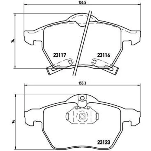 Sada brzdových platničiek kotúčovej brzdy BREMBO P 59 048