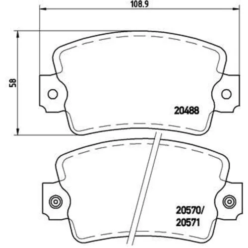 Sada brzdových platničiek kotúčovej brzdy BREMBO P 68 007