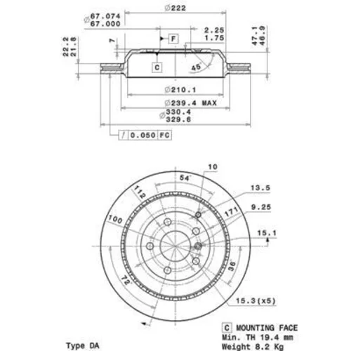 Brzdový kotúč BREMBO 09.R102.11