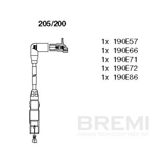 Sada zapaľovacích káblov BREMI 205/200