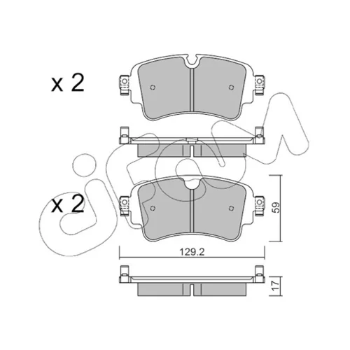 Sada brzdových platničiek kotúčovej brzdy CIFAM 822-1129-0 - obr. 1