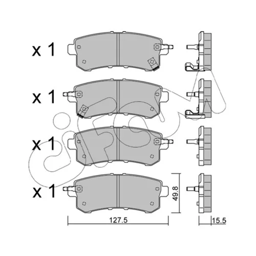 Sada brzdových platničiek kotúčovej brzdy CIFAM 822-1155-0 - obr. 1