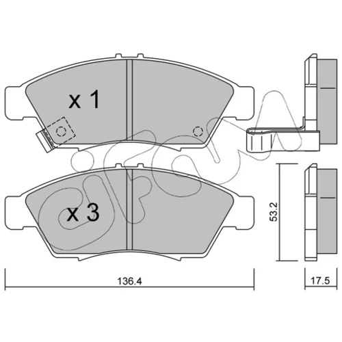 Sada brzdových platničiek kotúčovej brzdy CIFAM 822-437-0 - obr. 1