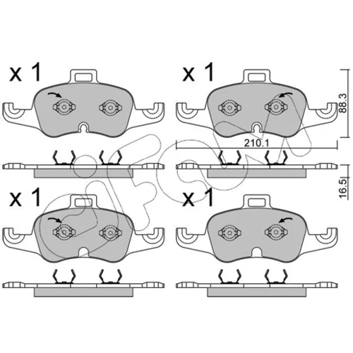 Sada brzdových platničiek kotúčovej brzdy CIFAM 822-1127-1 - obr. 1