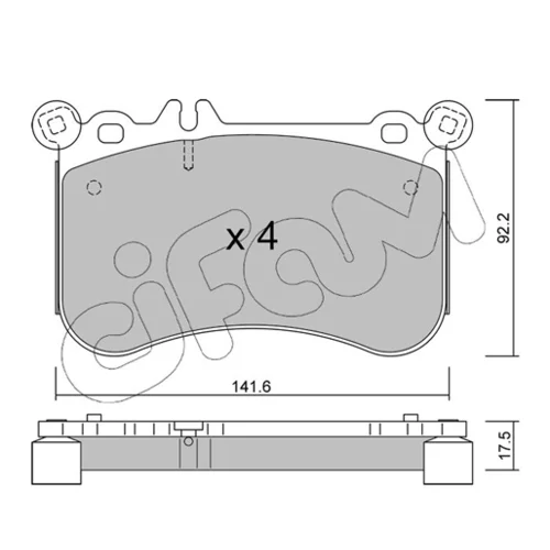 Sada brzdových platničiek kotúčovej brzdy CIFAM 822-1133-0 - obr. 1