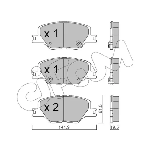 Sada brzdových platničiek kotúčovej brzdy CIFAM 822-1177-0 - obr. 1