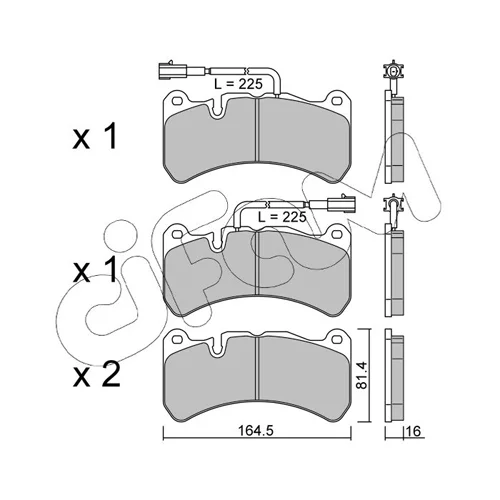 Sada brzdových platničiek kotúčovej brzdy CIFAM 822-1201-2