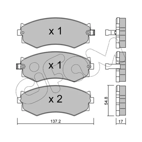 Sada brzdových platničiek kotúčovej brzdy CIFAM 822-190-1 - obr. 1